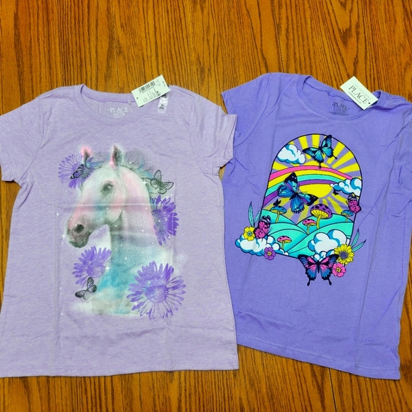 Children's Place Graphic Tees Girl's Size 7/8 - Picture 1 of 5